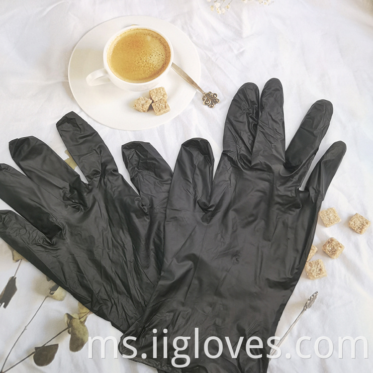 100pcs setiap kotak Subku Bulk Tatu Subku Flexible Black Vinyl Nitrile Black Flexible Gloves Gloves